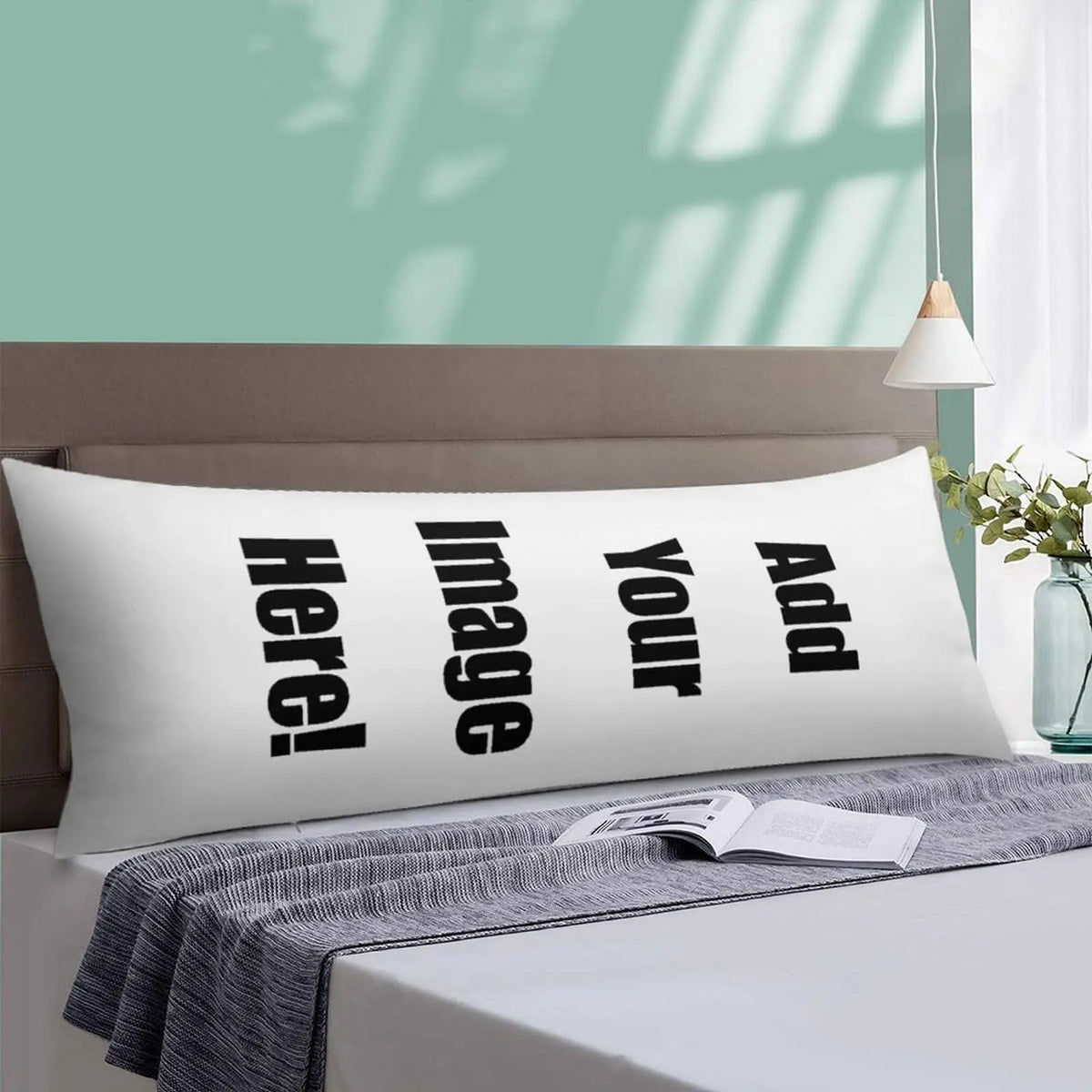 housse coussin personnalisable moderne imprimé noir blanc 100% polyester 40x100cm lit