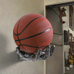 balle basket ball orange noire texture rugueuse moderne support mur rack.storage respectueux environnement