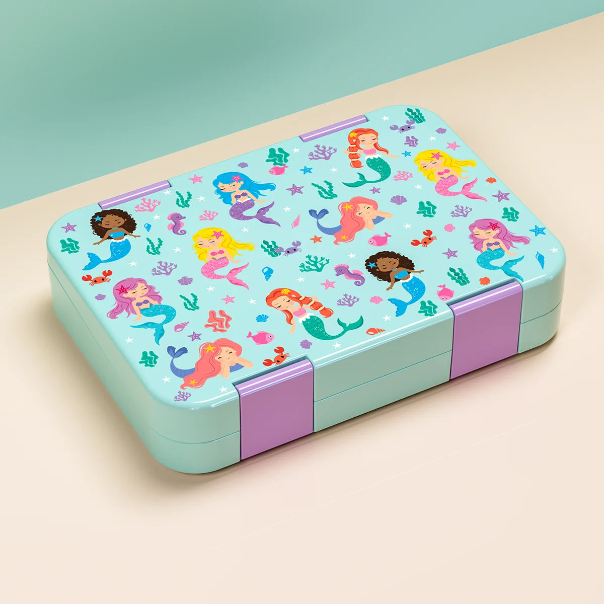 boîte lunch bento rectangulaire compartimentée étanche poignées motifs licornes enfant