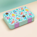 boîtes lunch violet rose bleu clair licorne princesse sirène compartiments couvercle poignées détachables modernes