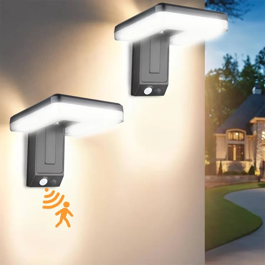 lampe solaire murale noire blanche moderne détecteur mouvement ip65 led autonomie panneau solaire contemporaine