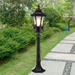 lampe rue led bronze noir classique vintage ip65 waterproofextérieur aluminium métallique floral