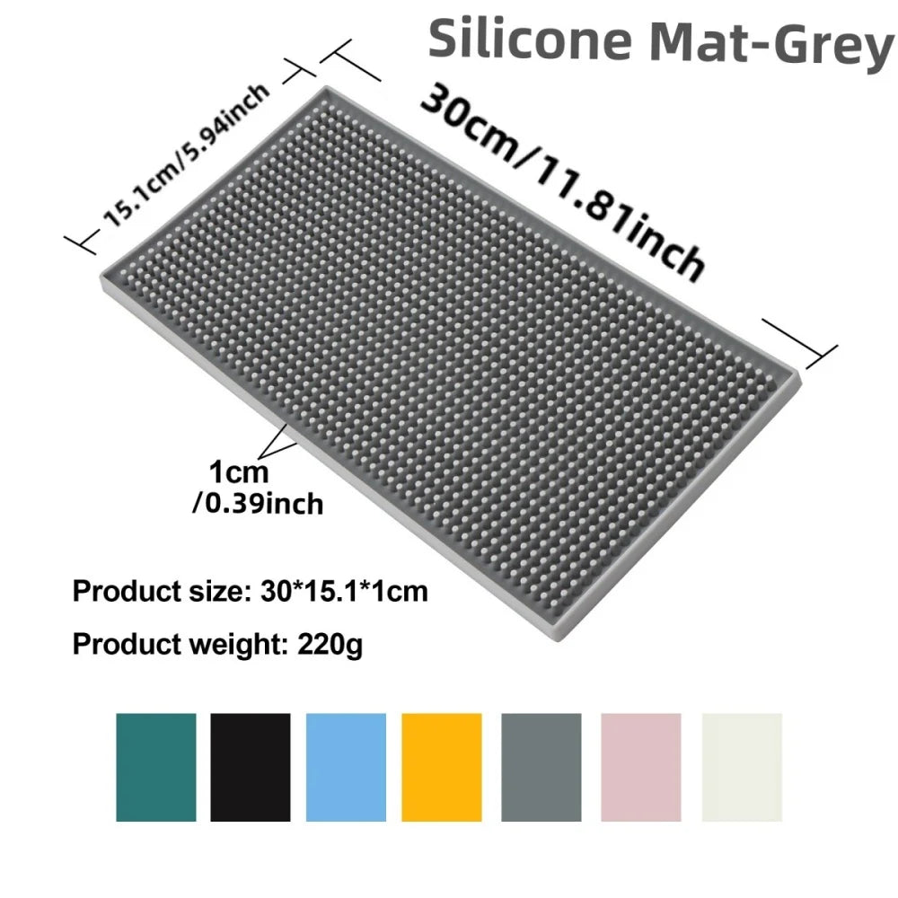 tapis bar moderne silicone perforé noir blanc bleu jaune gris rose anti dérapant