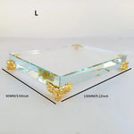 présentoir verre vert clair doré ornements végétaux animaux stylisés baroque deco chambre moderne