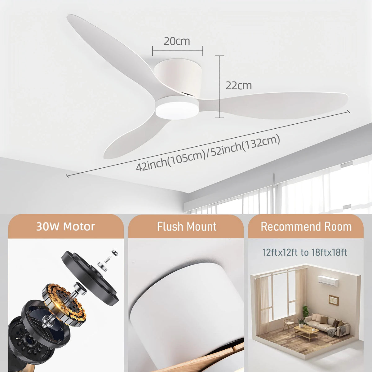 ventilateur led moderne noir six vitesses télécommande lumière réglable silencieux facile