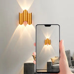 applique murale moderne or plissée ip65 led économe éclairage maison fixations vis aluminium