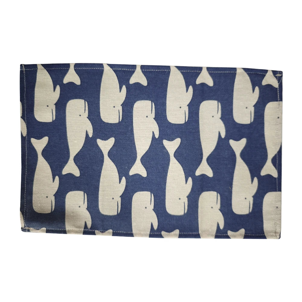 serviettes table tissu coton polyester motif océan poisson sirène marine moderne bleu