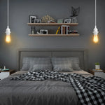 support lampe blanc moderne interrupteur E27 câble 180cm prise included