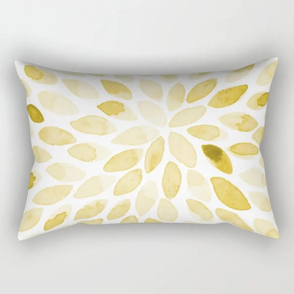 taie d'oreiller rectangulaire jaune clair motif géométrique moderne housse coussin canapé coton 30x50cm