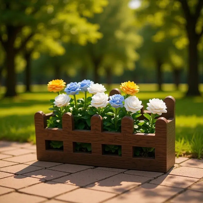 fleurs artificielles miniature jardin decoration pot rose blanche bleue verte
