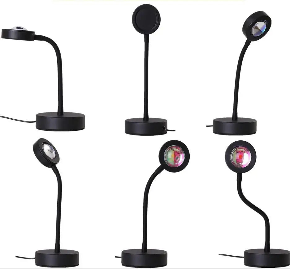 lampe table moderne veilleuse led noir translucide projection usb ambiance chambre salon