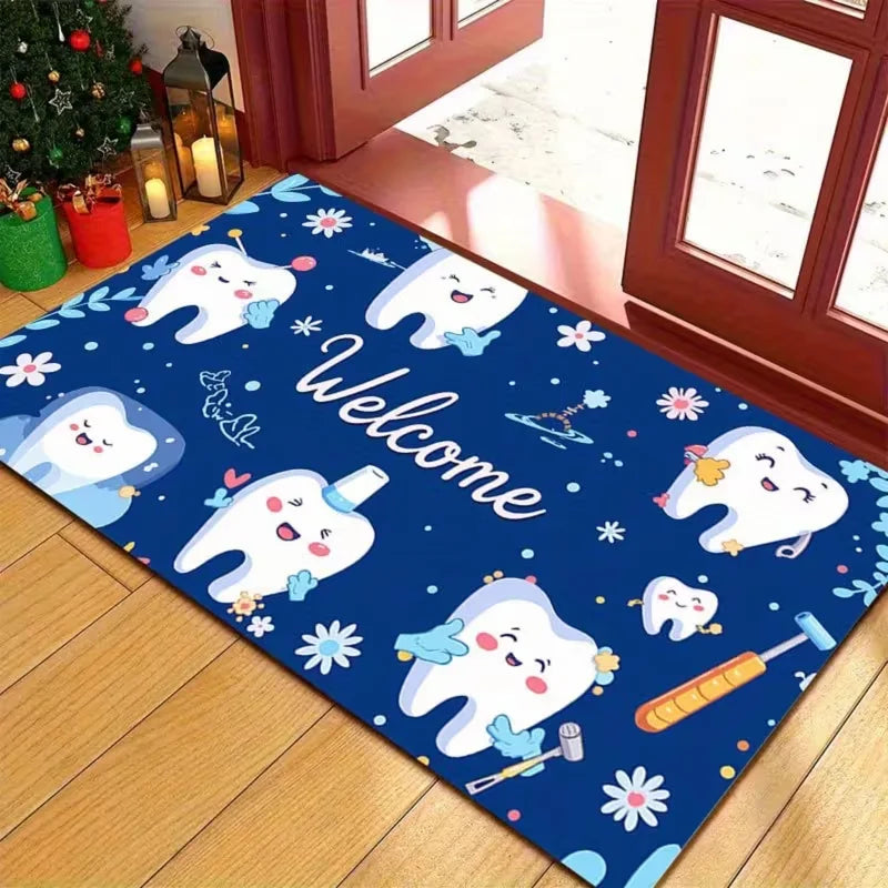 tapis sol noir blanc rose pâle dent welcome résistant antidérapant moderne extérieur intérieur