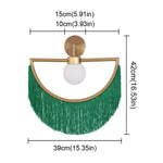 applique murale moderne or blanc rose vert jaune franges acier inoxydable murale led élégante