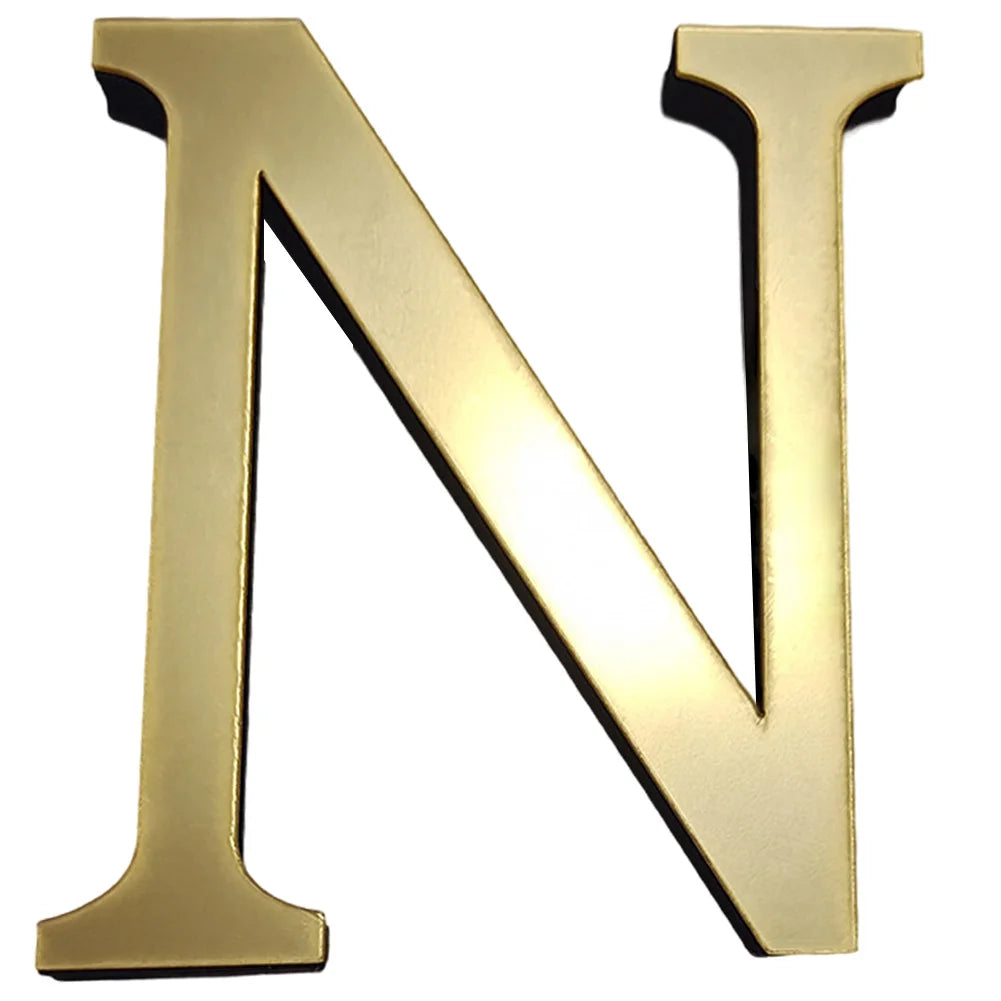 lettres alphabet dorées acrylique 3d autocollant mural décoration maison chic classique mat