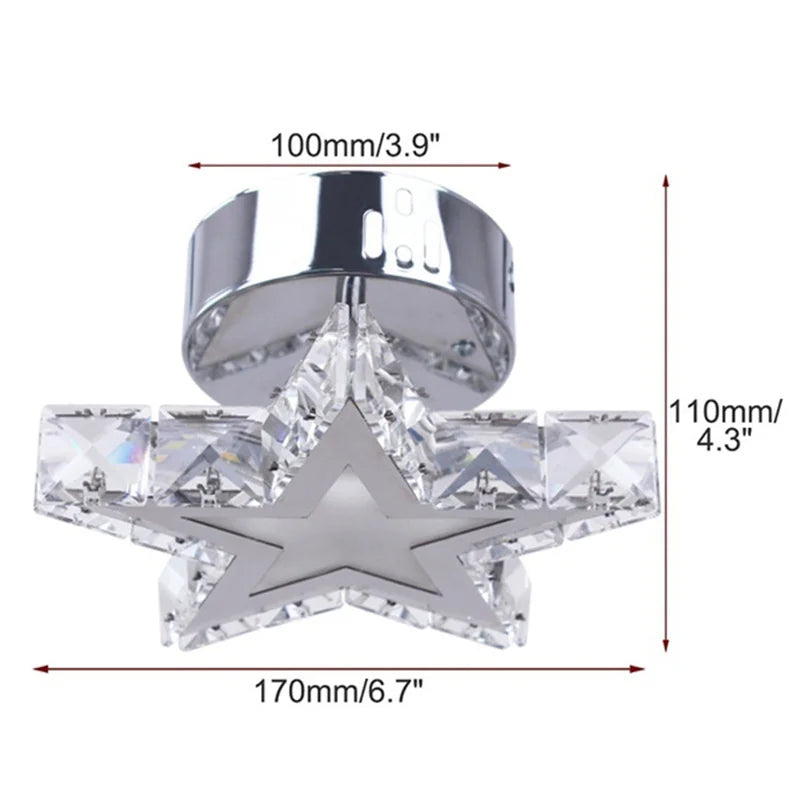 lampe étoile cristal led moderne transparent noire blanche