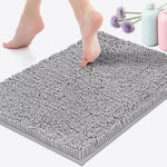 tapis bain moderne gris clair bouclé absorbant antidérapant durable salle bain