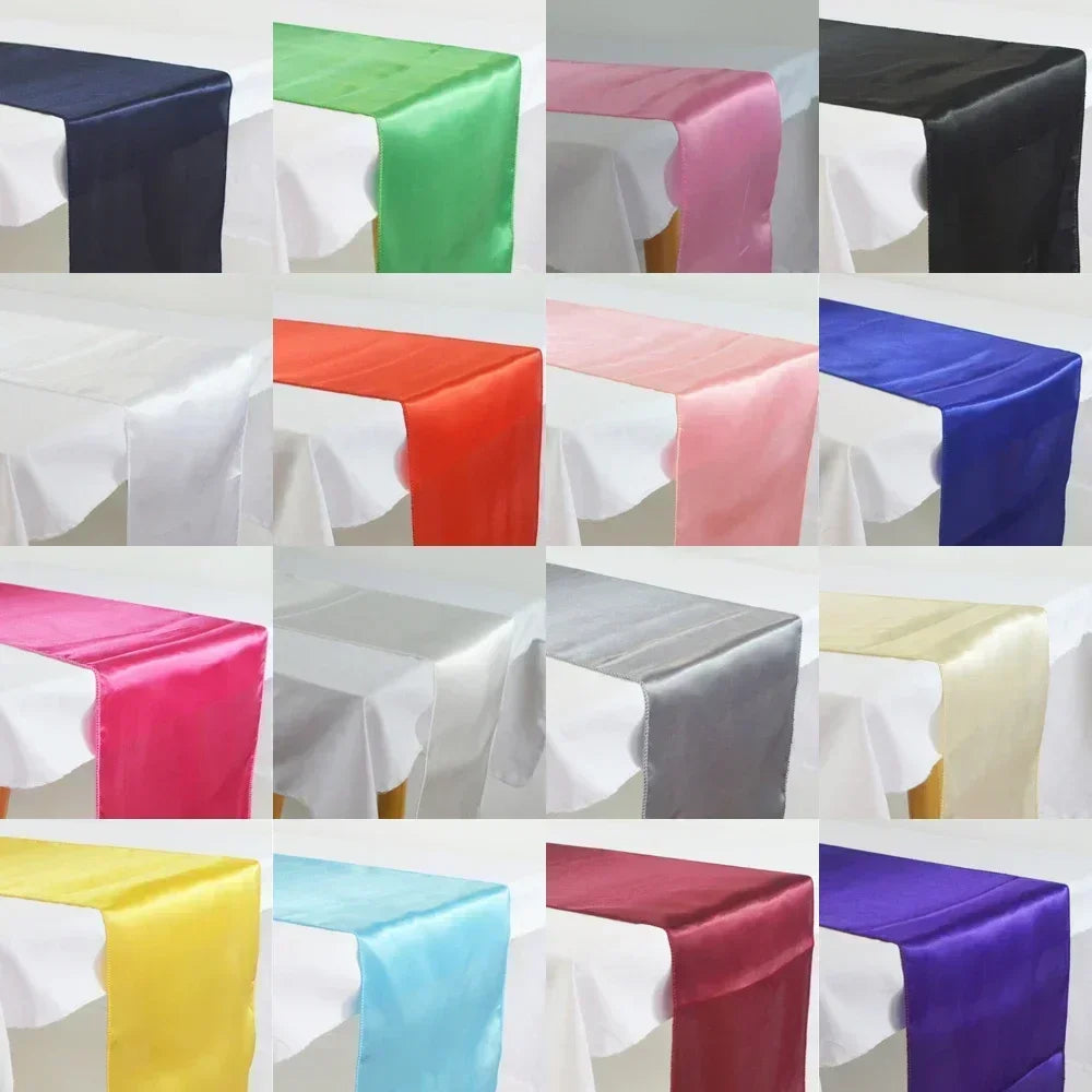 chemin table violet uni satin moderne décoration mariage fête anniversaire maison luxe chic