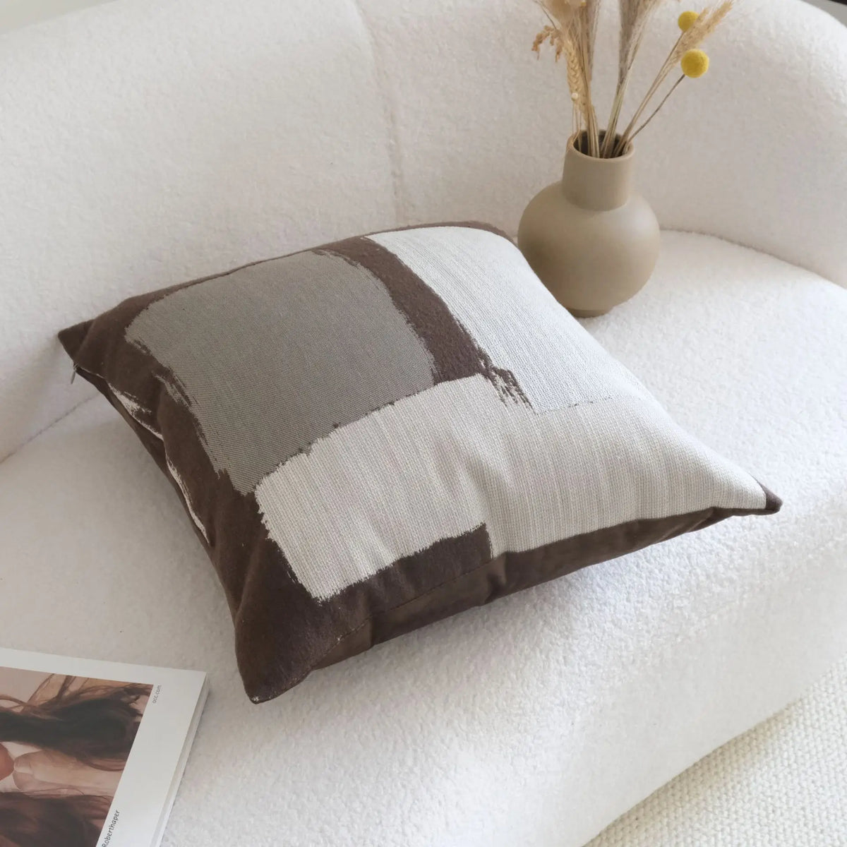 coussins décoratifs patchwork moderne sans rembourrage beige gris blanc lit canapé 45x45cm