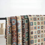 tissu patchwork ethnique polyester coton bleu vert rouge beige motifs géométriques floraux opaques tringle