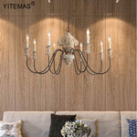 lustre vintage blanc noir bois candelabra ampoules chaîne salon restaurant église rustique adjustable
