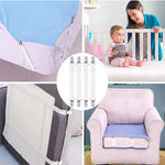 attaches draps élastiques clips métalliques argentés bandes blancs motifs rayés utilitaires chambre lit fixations