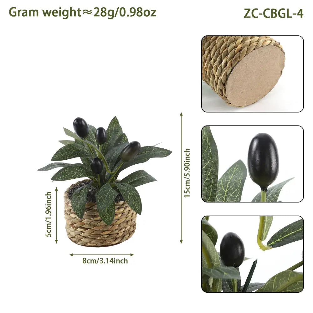 plante artificielle arbre olivier pot vert foncé olives noires décoration intérieure anniversaire chambre table