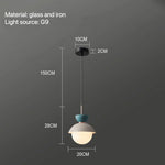 suspension lumineuse moderne pendentif câble bleu rose gris sphérique mat