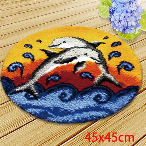 kit crochet tapis décoratif ours mignon motif champignon abeille enfantin bricolage fait main