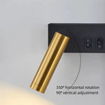 lampe murale moderne led noir doré orientable salon chambre coucher minimaliste