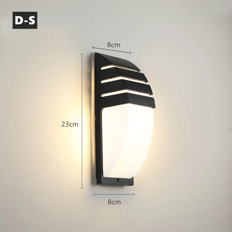 applique murale moderne led noir blanc rayures horizontales ip65 e27 12w 249lm 265v