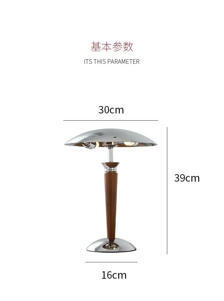 lampe table moderne led marron clair blanc sans ombre interrupteur bouton industriel