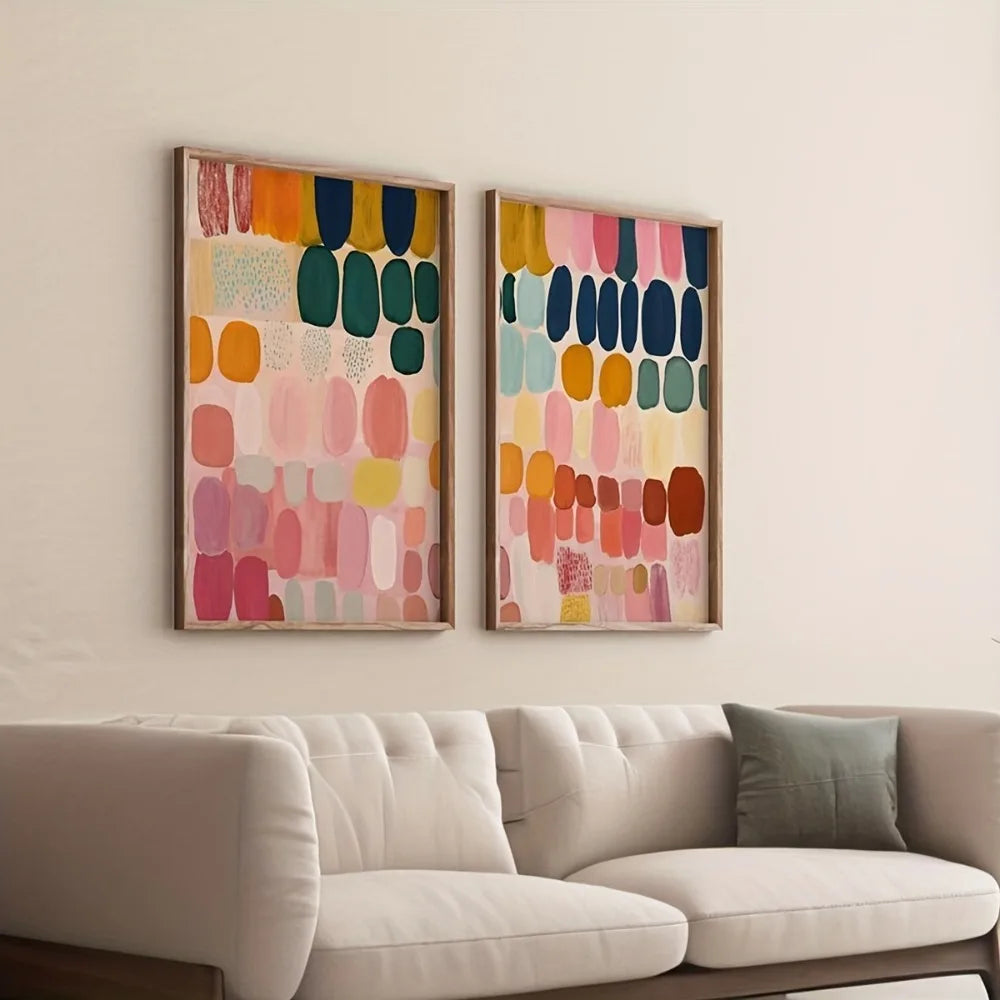 toiles d'art abstrait géométrique multicolore contemporaines sans cadre 30x40cm 40x60cm