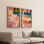 toiles d'art abstrait géométrique multicolore contemporaines sans cadre 30x40cm 40x60cm