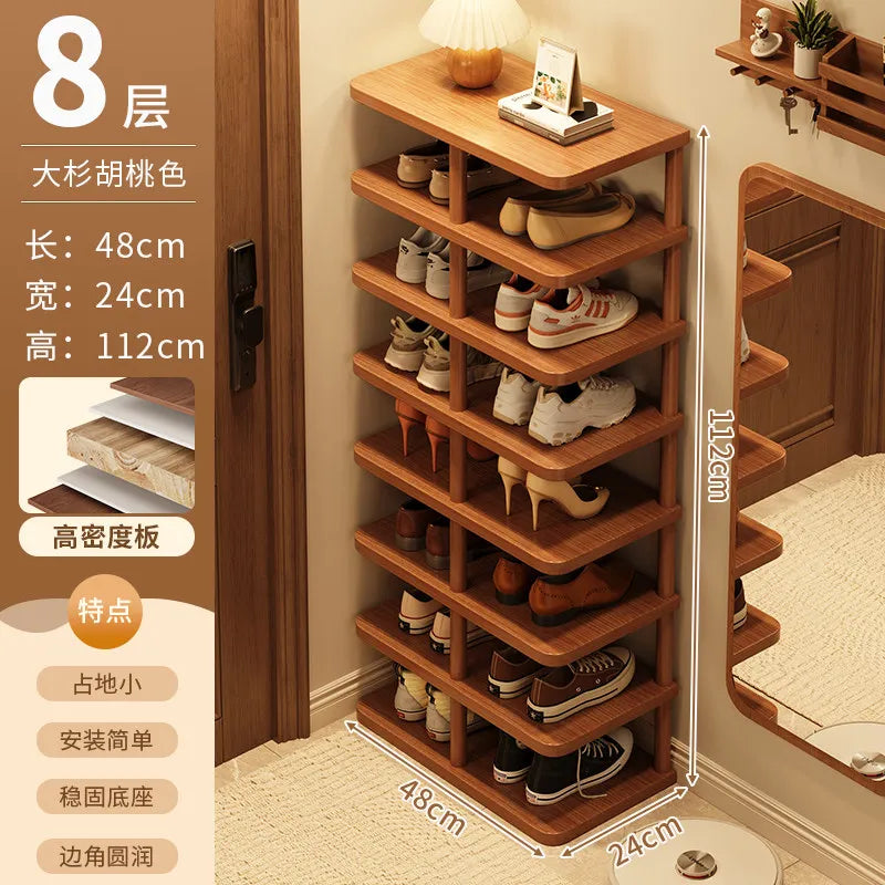 étagère chaussures moderne métal texture bois clair organisateur minimaliste gain place maison
