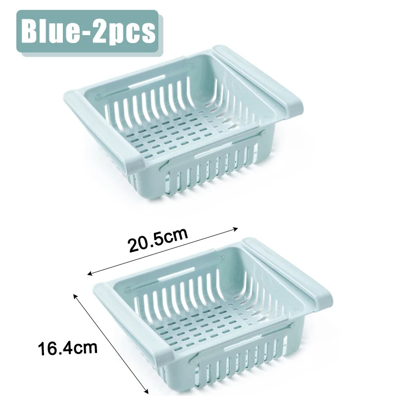 paniers rangement blanc rose bleu perforés modernes clips réfrigerateur storage rack adjustable cuisine