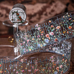 ruban decoratif transparent fleurs vigne vintage floral adhésif naturel blanc marron bleu rose vert