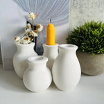vases silicones blancs minimalistes opaques simples bougeoirs egouttage fleur arrangement