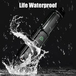lampe torche rechargeable usb noir moderne certifiée rohs abs mat étanche zoom camping pêche