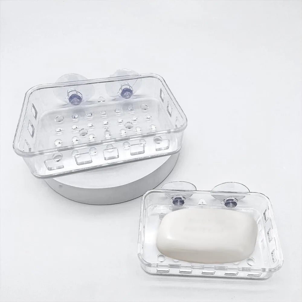 support savon transparent moderne ventouse salle bain cuisine deux pièces