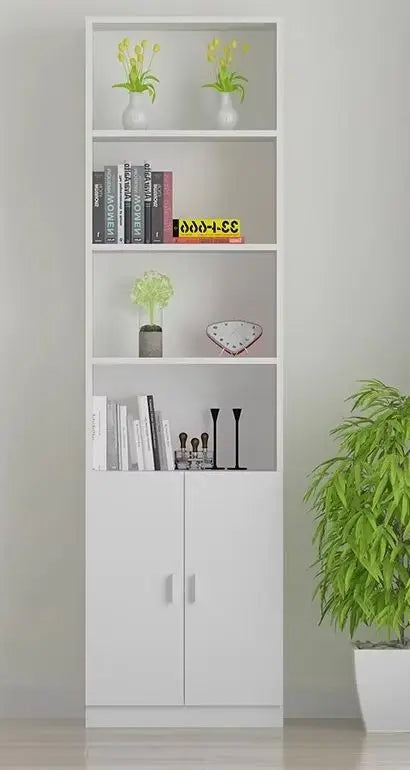 bibliothèque moderne bois multifonction porte unique simple rangement mur blanc noir