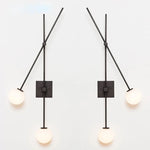 Applique murale minimaliste en verre noir et blanc pour chambre