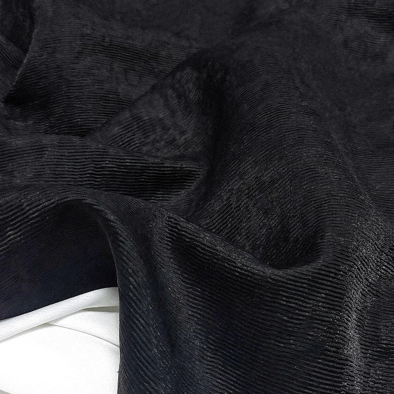 tissu coton noir texturé rayures verticales 145cm large décoration bricolage artisanal respirant plain