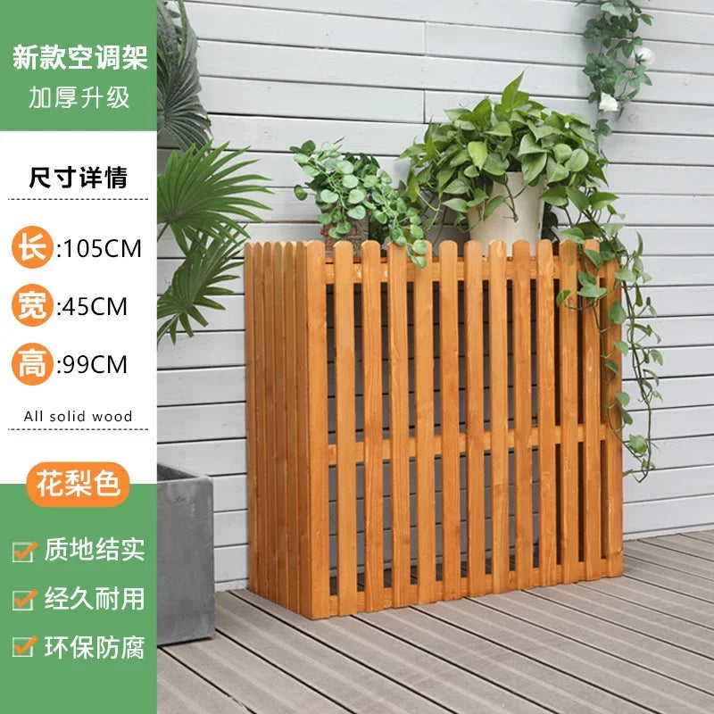 clôture murale bois naturel moderne balcon extérieur support pots fleurs anti corrosion unique