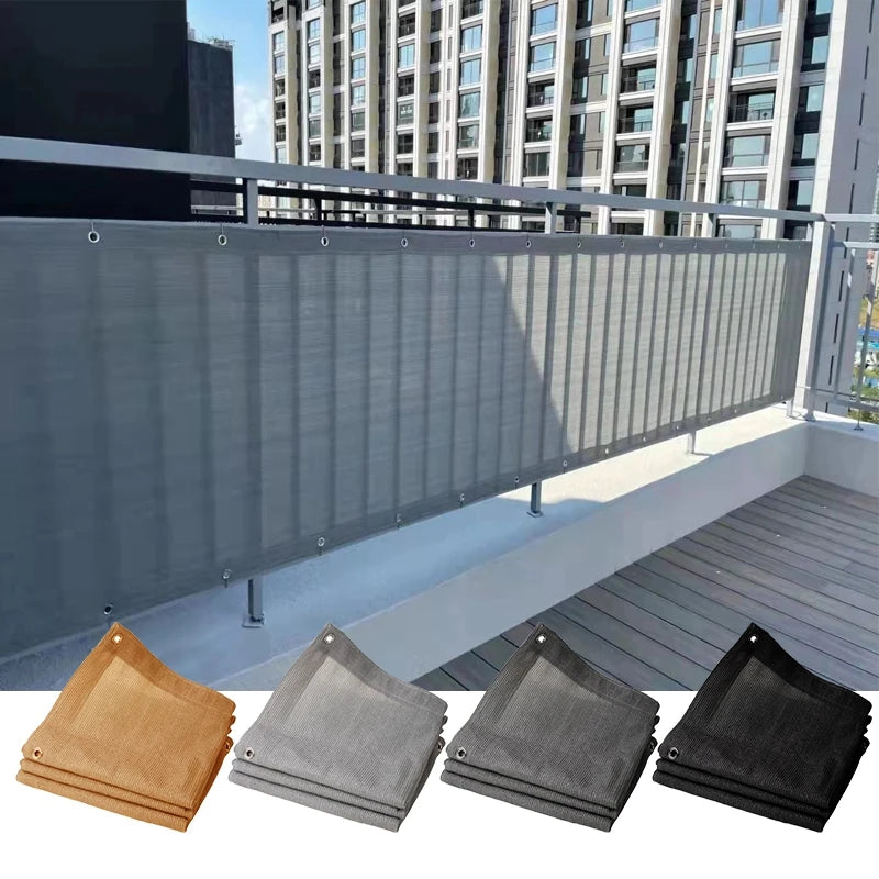 rideau balcon gris toile protection solaire bordure contrastée opacité moderne fonctionnel