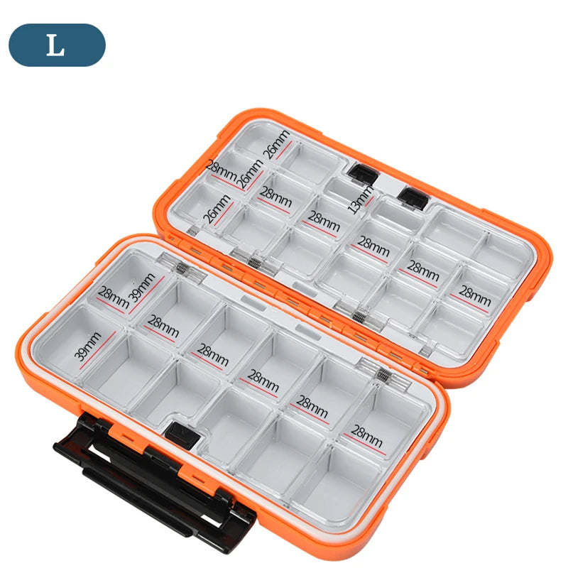 boîte rangement pêche hameçons leurre accessoires carpe pratique orange noir vert