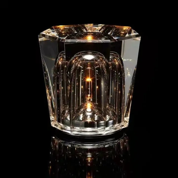 veilleuse rechargeable moderne bougie décorative transparente rayures vertical chambre lampe chevet