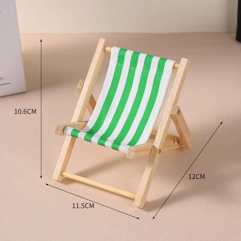 chaise pliante miniature accessoires poupée couleurs vives motifs citrons fraises moderne rayures horizontales