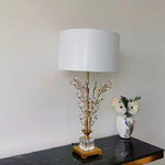 lampe table moderne or beige branches décoratives nordique base cristal 45x76cm led contemporaine