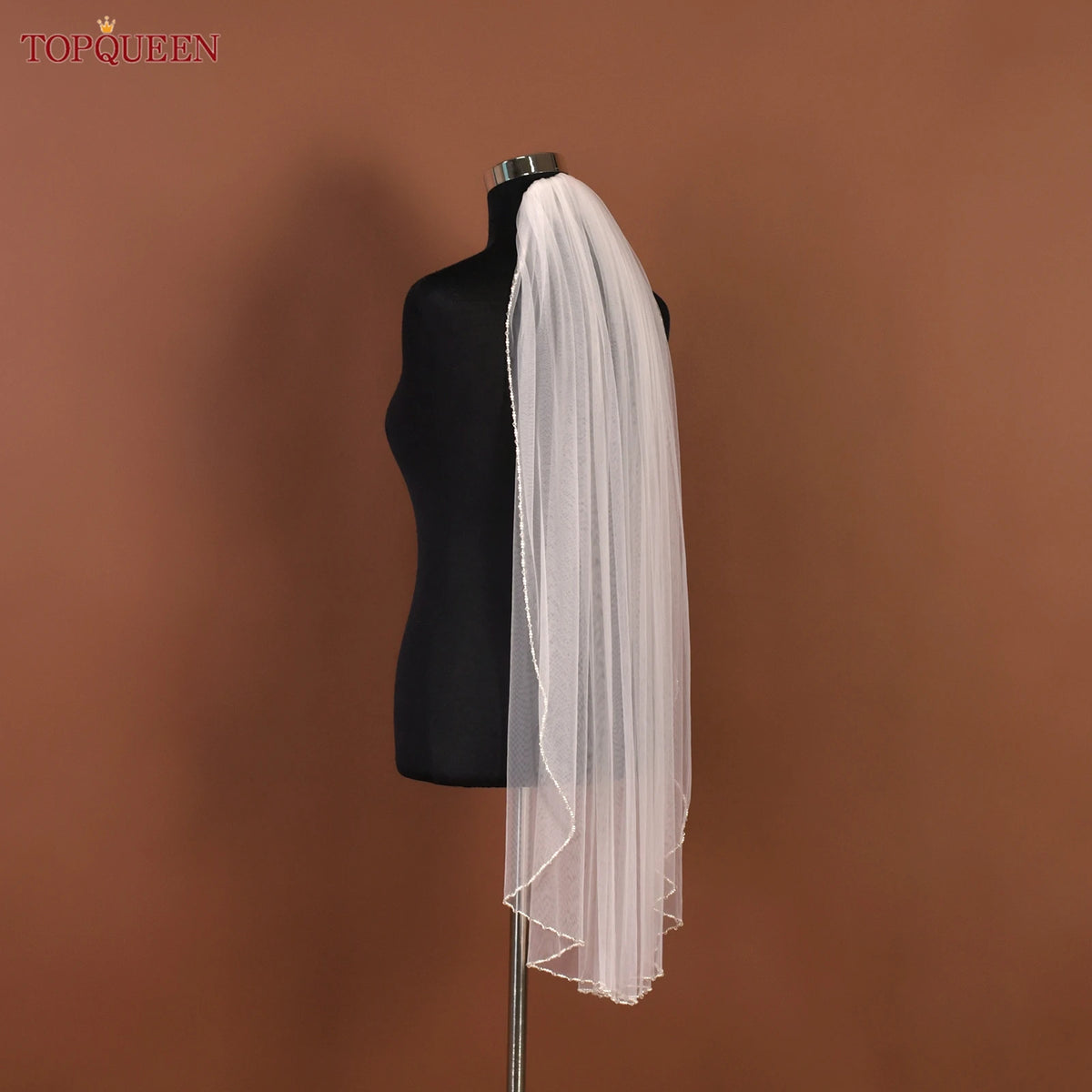 voile mariée blanc cristal bord transparent classique soirée