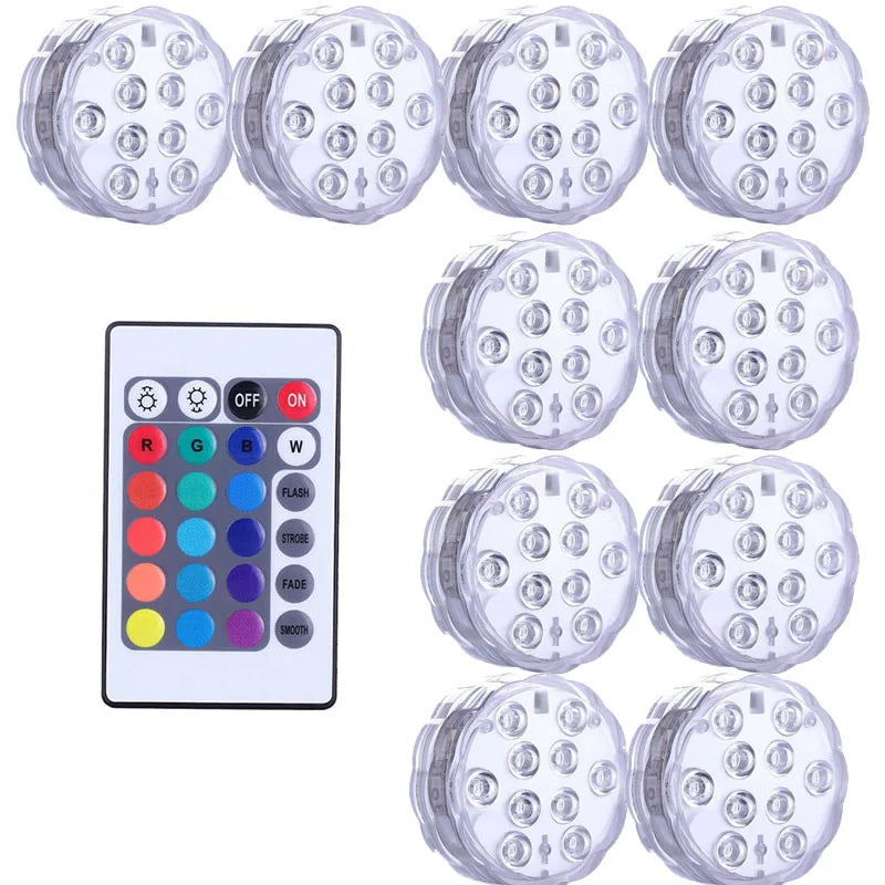 lampe led submersible transparente moderne points lumineux piscine decoration noel mariage
